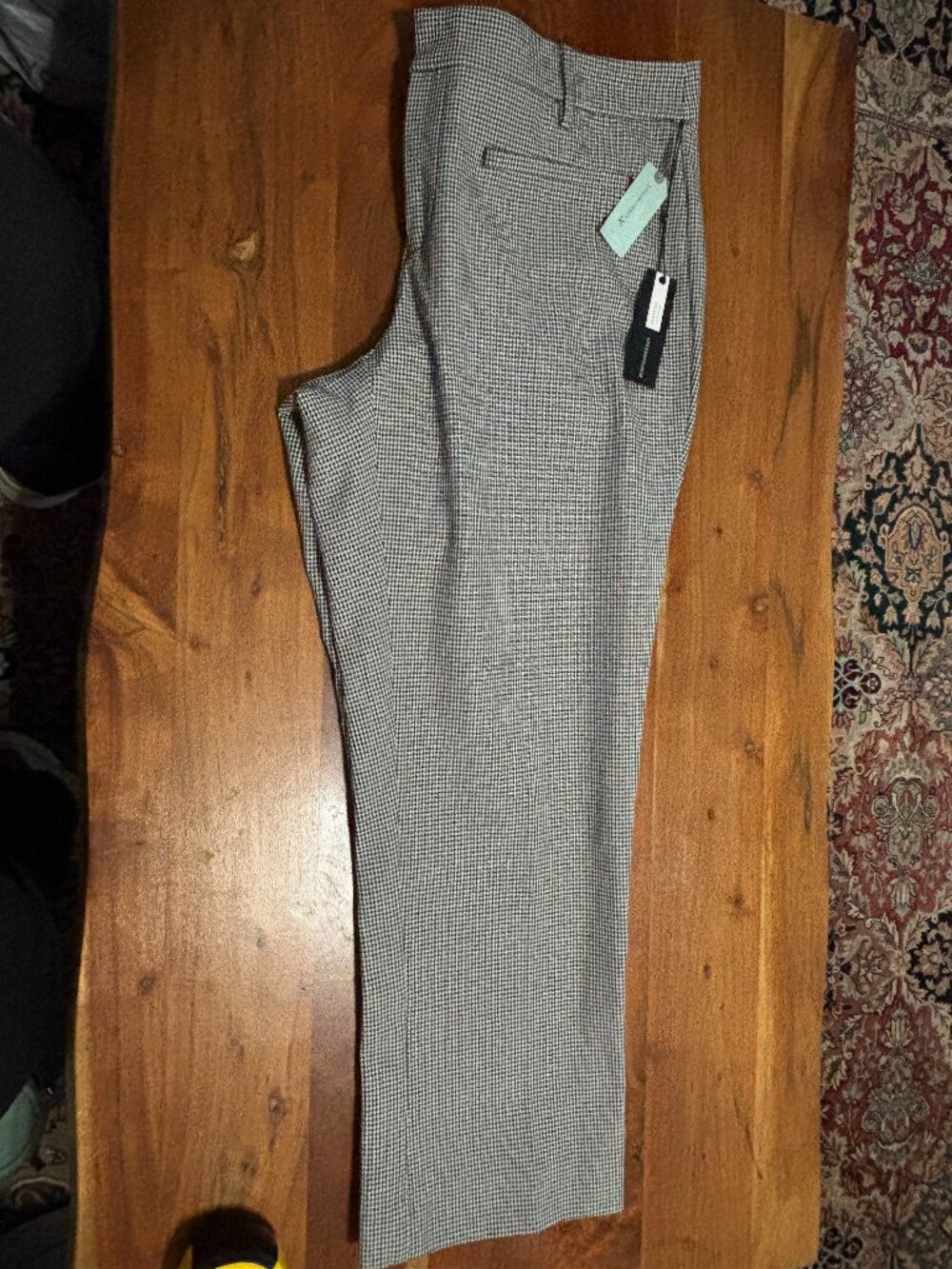 Anthropologie Essential Collection, Black and White Checkered Straight Leg NWT